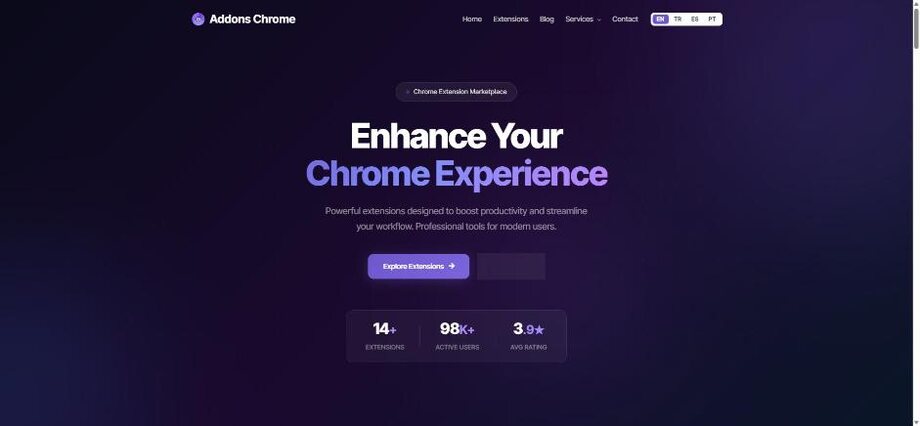 AddonsChrome web sitesi — Yassmedya referansı