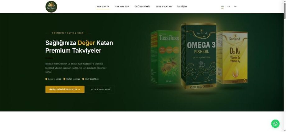 Sunland Vitamin web sitesi — Yassmedya referansı