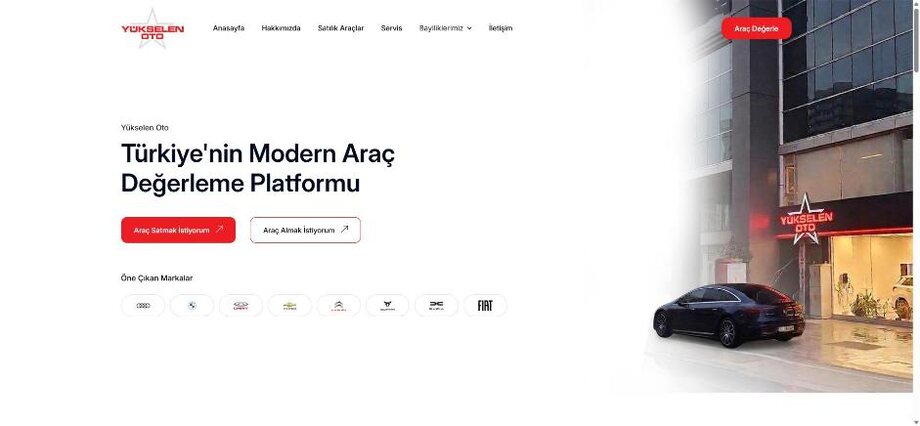 Yükselen Oto web sitesi — Yassmedya referansı